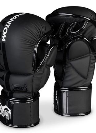 Рукавиці для мма phantom apex sparring black l/xl (капа в подарунок)