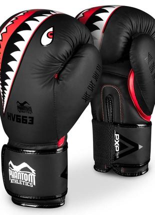 Боксерські рукавиці phantom fight squad schwarz black 14 унцій (капа в подарунок)