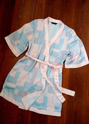 36-38р. цветной атласный халат на запах tchibo