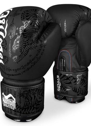 Боксерські рукавиці phantom muay thai black 14 унцій (бинти в подарунок)