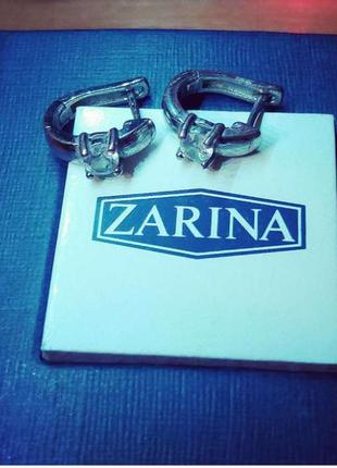 Серебряные серьги zarina 925 проба с фианитами