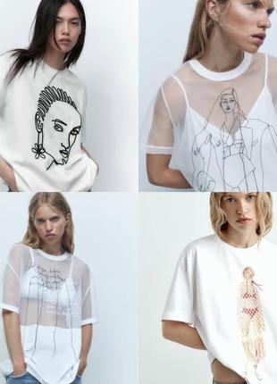 Футболки zara белая