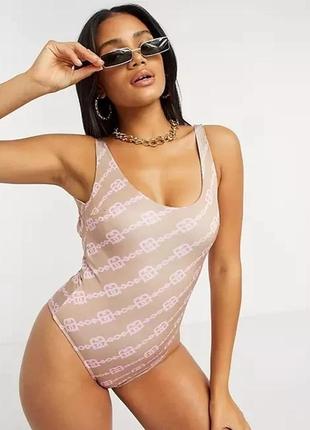 Отрядный бежевый купальник asos с открытой спинкой