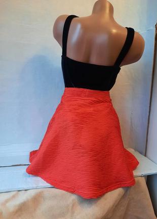 Женская юбка оранжевая клеш, клешная юбочка, юбочка, юбка, юбочка3 фото