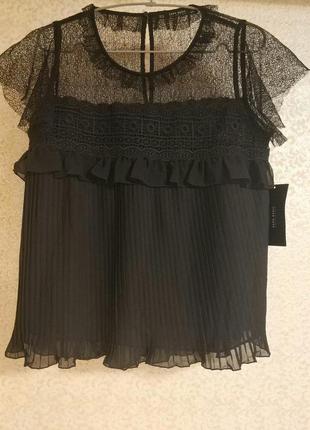 Zara невероятная блуза блузка плиссе плиссе кружево паутина сетка zara зара basic collection, р.м1 фото