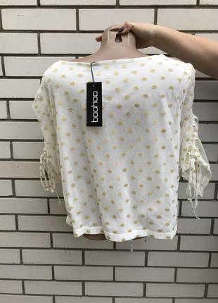 Нова блузка в золотий горошок великого розміру boohoo3 фото