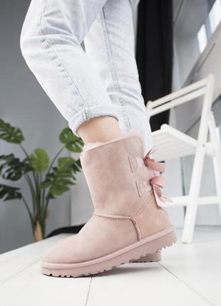 💎ugg mini pink💎стильные замшевые женские зимние угги/сапоги, уги