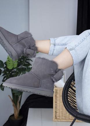 Ugg ngrijire grey, женские угги, зимние с мехом.