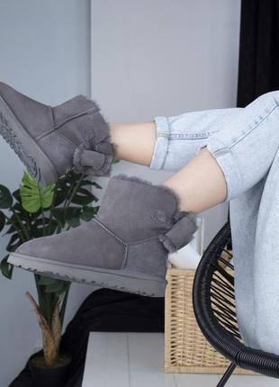 Ugg mini grey, женские угги, зимние с мехом.