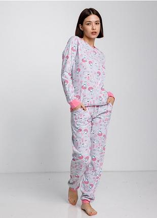Пижама женская с штанами лисички 90531 фото