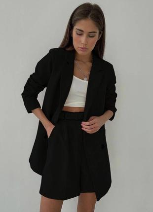 Класичний костюм з шортами,классический костюм с шортами,женский костюм двойка,жіночий костюм двійка3 фото