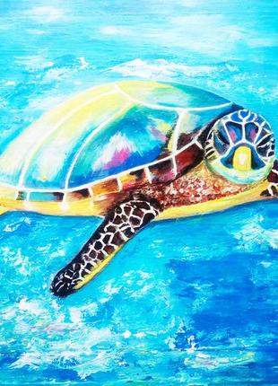 Морська черепаха - картина на полотні - чудовий подарунок2 фото