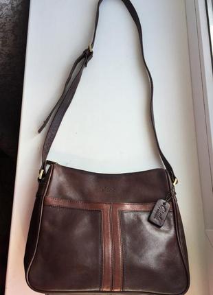 Шкіряна сумка через плече opale by naturalizer, крос-боді, коричнева, італійська1 фото