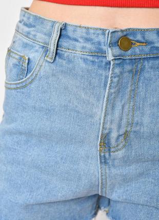 Шорты женские джинсовые голубого цвета4 фото