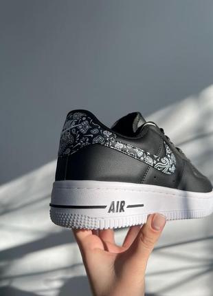 Кросівки nike air force 1 low black/white swoosh4 фото