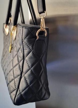 Кожаная сумка италия, стеганая сумка тоут, сумка на плечо, трендовая сумка, брендовая сумка carla ferreri3 фото