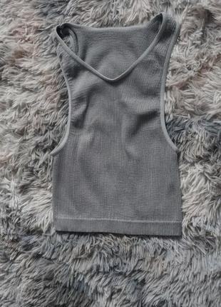 Топ в рубчик светло-серый