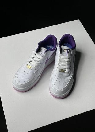 Кросівки nike air force 1 low white/purple7 фото