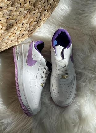 Кросівки nike air force 1 low white/purple4 фото