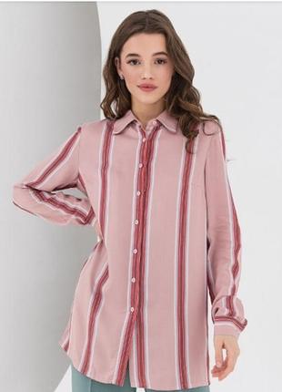Сорочка у смужку рожевого кольору з люрексною ниткою vovk