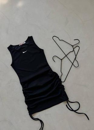 Платье облегающее в стиле nike🔥стильное спортивное платье с затяжками по бокам🔥6 фото