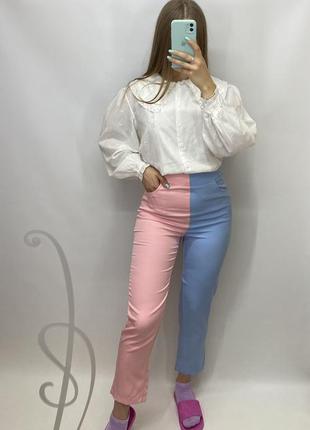 Shein актуальные двухцветные брюки с сердечками трендовые брюки