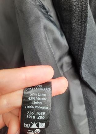 Черный базовый трендовый льняной льняной льняной пиджак жакет от george6 фото