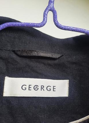 Черный базовый трендовый льняной льняной льняной пиджак жакет от george5 фото