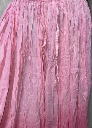Розовая пышная юбка котон градиент3 фото