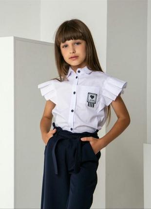 Блузка для дівчинки в діловому стилі1 фото