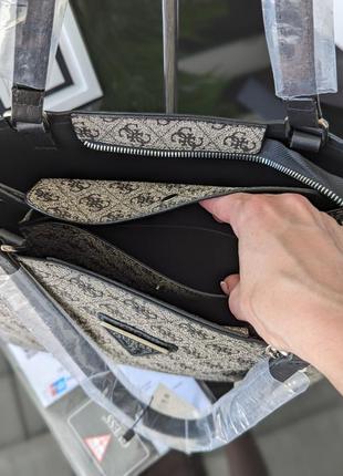 Сіра жіноча велика сумка шоппер на плече, молодіжна брендова модна сумочка з довгими ручками2 фото