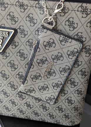 Сіра жіноча велика сумка шоппер на плече, молодіжна брендова модна сумочка з довгими ручками8 фото