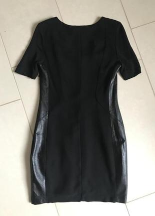 Платье с кожаными вставками стильное samsoe samsoe размер s2 фото