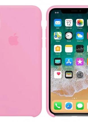 Чохол apple silicone case for iphone x / xs light pink / рожевий