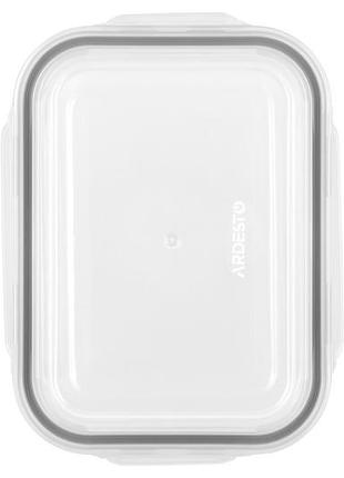 Судок стеклянный с крышкой ardesto, 1000 мл, прямоугольный, контейнеры стеклянные для еды