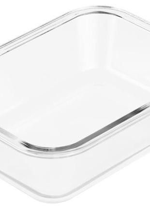 Судок стеклянный с крышкой ardesto, 1000 мл, прямоугольный, контейнеры стеклянные для еды