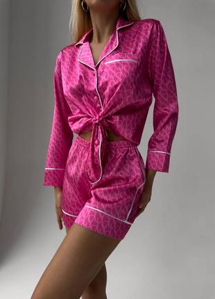 Женская пижама victoria’s secret шортиками турецкий шелк1 фото