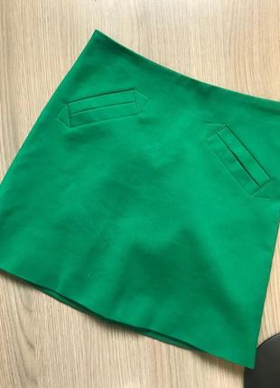 Юбка юпка мины мини зеленая ххс, 32 размер2 фото