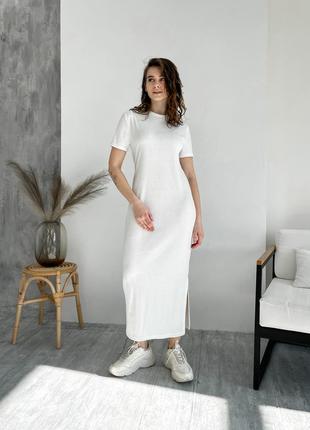 Трендова сукня вільна сукня в рубчик сукня з розрізом сукня футболка довга сукня...