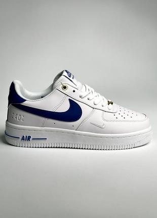 Кросівки nike air force 1 low white/blue reflective1 фото