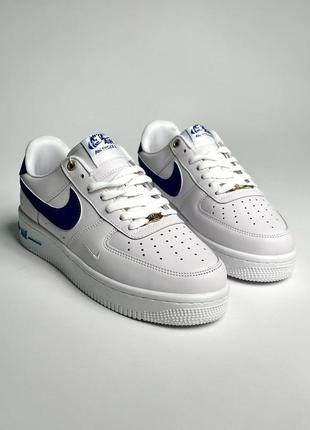 Кросівки nike air force 1 low white/blue reflective2 фото