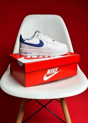 Кросівки nike air force 1 low white/blue reflective4 фото