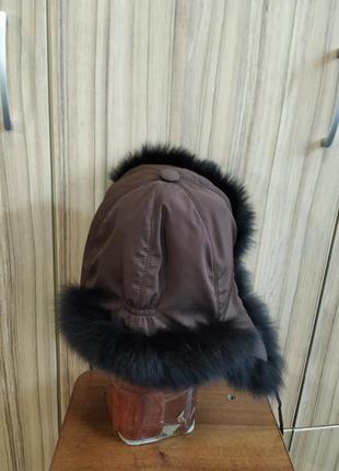 Зимова шапка на натуральному хутрі 56р.2 фото
