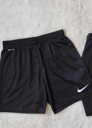 Чорні спортивні шорти чоловічі короткі довгі найк nike dri-fit2 фото