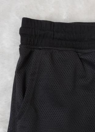 Черные спортивные шорты мужские длинные бриджи с сеткой принтом надписями повседневные шорты стрейч5 фото