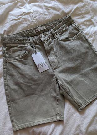 Zara джинсові шорти бермуди solid basic 9