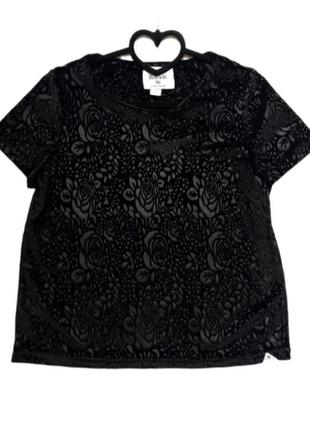 🖤 роскошная чёрная футболка  из панбархата bellfield