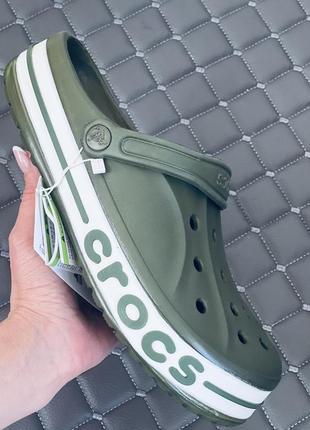 Crocs bayaband clog khaki женские летние кроксы хаки сабо шлепанцы крокс3 фото