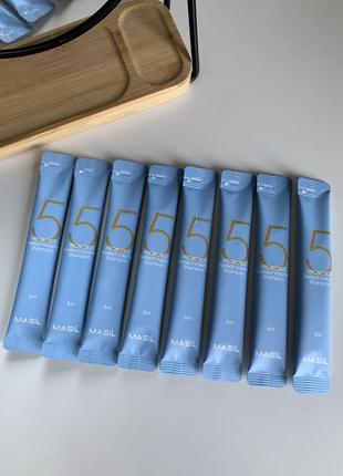 8 шт пробників шампуню з пробіотиками для ідеального об'єму волосся masil 5 probiotics perfect volume shampoo