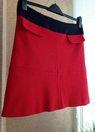 Красивая стильная красная трикотажная юбка мини3 фото